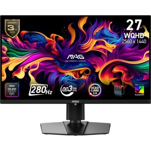 MSI MAG 271QP QD-OLED X28. Display diagonal: 67.3 cm (26.5"), Display resolution: 2560 x 1440 pixels, HD type: Wide Quad HD, Display technology: QD-OLED, Display surface: Matt, Response time: 0.03 ms, Native aspect ratio: 16:9, Viewing angle,