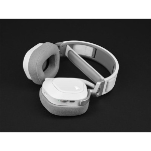 Casti cu microfon Corsair HS80 WIRELESS Surround 7.1, Multi-platform Gaming, 20Hz-40KHz, 32ohm, 116db, driver 50mm, autonomie baterie de pana la 20 de ore, alb - Img 8