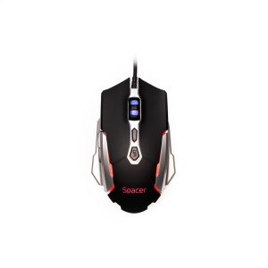 MOUSE Spacer Gaming SPGM-PULSAR-LITE, cu fir, USB, optic, 3.200 dpi, butoane/scroll 7/1, iluminare, negru - Img 2