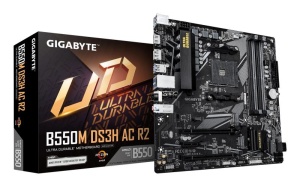 Placa de Baza GIGABYTE B550M DS3H AC R2 AM4, 4x DDR4, 1x DP 1x HDMI, 1x PCIE 4.0 x16 1x PCIE 3.0 x16 1x PCIE 3.0 x1, 2x M.2, 4x SATA 6GB/s, mATX - Img 2