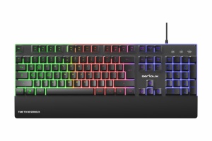 Tastatura gaming cu fir iluminata Serioux Nexor, interfata USB, numar de taste: 104, material ABS, anti-ghosting: 19 taste, lungime cablu 1.5m PVC, dimensiuni (LxAxH): 435.74 × 178.54 × 33.62 mm, negru - Img 4