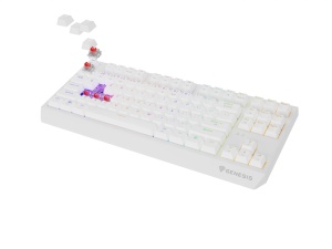 Tastatura gaming mecanica wireless Genesis Thor 230 TKL, iluminare RGB, 87 taste, 11 butoane multimedia, alb - Img 2