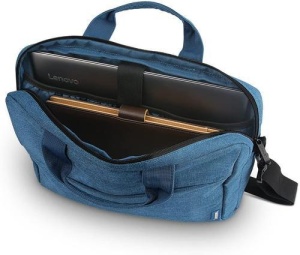 Geanta laptop Lenovo Casual Toploader T210, 15.6", Blue, rezistent la apa, compartiment accesorii, compartiment laptop captusit, Material: Textil, Dimensiuni externe: 362 x 22 x 250 mm, Greutate: 465g - Img 3