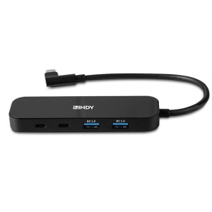 Hub Lindy 4 porturi, interfata USB 3.2 Gen2, latime de banda suportata 10 Gbps, power delivery 3.0 pana la 100W (20V 5A), chipset VL102+, GL3590, negru - Img 7