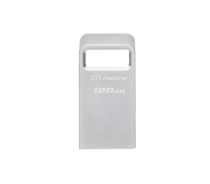 Memorie USB Flash Drive Kingston 128GB Data Traveler Micro, USB 3.2 Gen1, Metalic - Img 1