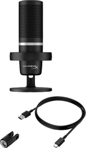 Microfon HP HyperX DuoCast, cardioid, RGB USB, Negru - Img 7