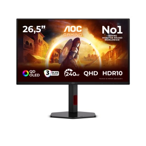 Monitor Gaming AOC Q27G4ZDR, 26.5", 2560 x 1440 pixeli, Black, Red, 3 ani Garantie