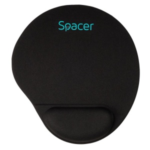Mousepad Spacer, suport incheietura cu gel, cauciuc si material textil, 240 x 220 mm, negru - Img 2