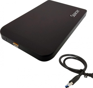 RACK extern SPACER, pt HDD/SSD, 2.5 inch, SATA, interfata PC USB 3.0, Husa piele sintetitca, aluminiu, negru - Img 2