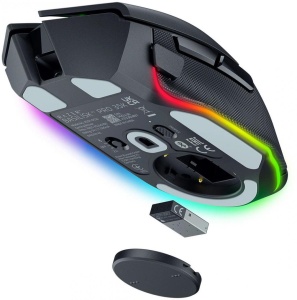 Razer Basilisk V3 35K, wireless, bluetooth, rezolutie maxima 35000 DPI, 11 butoane programabile, autonomie pana la 140h (mod wireless, miscare constanta la 1000Hz), pana la 210h (mod bluetooth), iluminare Razer Chroma™ RGB, senzor Focus Pro 35K Optical - Img 3