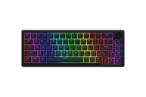 Tastatura cu fir Hator Skyfall 65, interfata USB, switch HATOR Aurum Sterling linear, material tasta OMA, buton de control multimedia, sistem de anulare a zgomotului integrat, negru