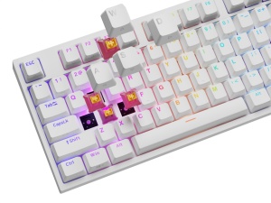 Tastatura gaming mecanica cu fir Genesis Thor 404, iluminare RGB, 107 taste, 11 butoane multimedia, alb - Img 8