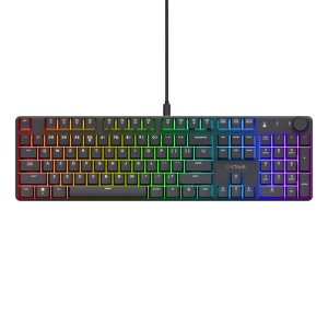 Tastatura mecanica Trust GXT 866 Torix cu fir, swtich linear, 104 butoane, full RGB, butoane programabile, tipuri de jocuri FPS, MMO, MOBA, RPG, RTS, negru - Img 1