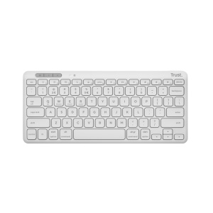 Tastatura Trust Lyra Wireless, conexiune USB-A, USB-C 1.1, distanta acoperire wireless 10m, 1x AAA baterie, compatibila cu laptop, pc, Bluetooth devices, tableta, alba - Img 1