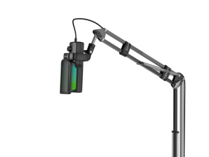 Brat cu microfon Genesis Radium 251, tip Condenser, model cardioid, suport fix, conectivitate USB-C, raspuns in frecventa 50 - 16.000 Hz, sensibilitate 40 dB, lungime cablu 200 cm, negru