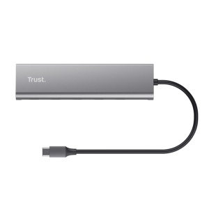 Hub Trust Halyx, 5 porturi USB-C 3.2 gen 1: 1 USB-C 100W PD port / 4 USB-C data ports, USB PD 3.0, gri - Img 3