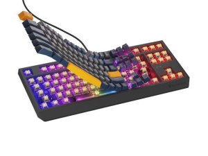 Tastatura gaming mecanica cu fir Genesis Thor 230 TKL, iluminare RGB, switch Linear, switch model Outemu Panda, numar taste 87, 11 butoane multimedia, lungime cablu 1.6m, dimensiuni 363 x 155 x 39 mm, naval blue - Img 5