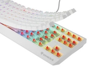 Tastatura gaming mecanica wireless Genesis Thor 230 TKL, iluminare RGB, 87 taste, 11 butoane multimedia, alb - Img 6