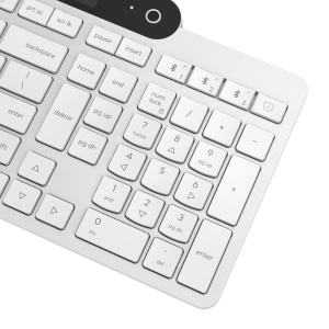 Tastatura Lenovo 800 Self-Charging Bluetooth; reincarcabila cu ajutorul luminii ambientale, fara spatiu destinat bateriilor clasice; layout: US; conectivitate: BT 5.1, se poate conecta la 3 dispozitive; greutate: 635g; compatibil cu Windows 10, Windows - Img 12