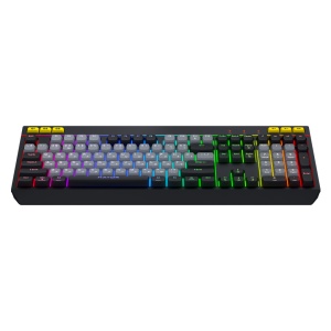 Tastatura mecanica cu fir Hator Icefall, conectivitate USB, polling rate 1000Hz, iluminare RGB pentru 8 zone diferite, tip switch membrana, material taste ABS cu gravare laser si acoperire UV, alb-negru - Img 2