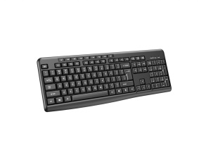 Tastatură wireless 2.4G Tastatură: cu rând independent de taste multimedia Mod: 2.4G Număr taste: 104 + 9 taste rapide Material: ABS Culoare: Negru Chipset: Huntersun Aspect: Orice aspect disponibil Tip interfață: USB Dimensiune: 442*152*25mm ; 440g - Img 3