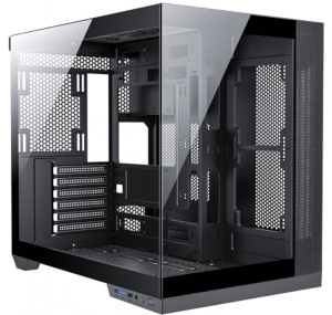 Carcasa gaming Serioux Shadow, fara sursa, tip middle towe, USB2.0x+HD Audio, USB3.0, porturi rezervate pentru ventialtor: MN 2x120mm ventilatoare ARGB (incluse), spate:1x120mm ventilator RGB (inclus), sus 3x120mm/2x140mm, controler 4 porturi, drive - Img 2
