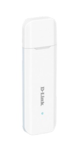 D-Link 4G LTE USB adapter DWM-222, USB 2.0 interface, microSD card for storage expansion, Integrated SIM card slot, up to 150 Mbps download, white