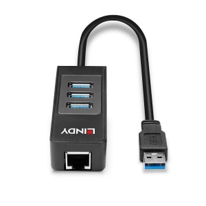 Hub USB Lindy LY-43176, 3 porturi 3.0 + Ethernet, negru - Img 7