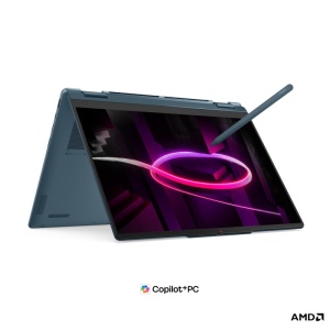 Laptop Consumer Lenovo Yoga 7 2-in-1 14AGP11, cu procesor Ryzen AI 7 445, 14'' OLED, 24 GB LPDDR5x, 1 TB, AMD Radeon 840M, Fara OS, 3 ani Garantie