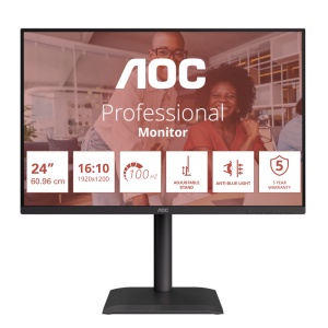 Monitor Consumer AOC X24E4U, 24", 1920 x 1200 pixeli, Black, 5 ani Garantie