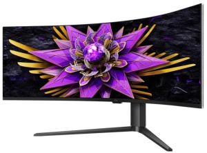 Monitor Gaming Curbat QD-mini LED TCL 57R94 57", Dual UHD (7680x2160), 120Hz, 1ms, AMD FreeSync™ Premium, NVIDIA G-Sync Compatible, R1000, Boxe 10W x2, USB Type-C 90W, Hub USB, 2x HDMI, DisplayPort, Pivot, VESA, alb - Img 2