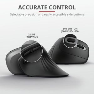 Mouse Trust Verro Ergonomic, Wireless, negru - Img 4