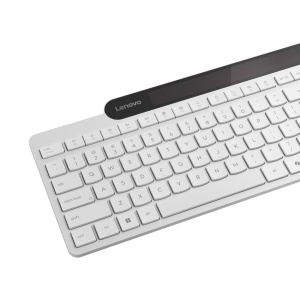 Tastatura Lenovo 800 Self-Charging Bluetooth; reincarcabila cu ajutorul luminii ambientale, fara spatiu destinat bateriilor clasice; layout: US; conectivitate: BT 5.1, se poate conecta la 3 dispozitive; greutate: 635g; compatibil cu Windows 10, Windows - Img 9