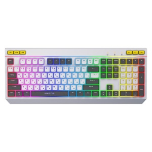Tastatura mecanica cu fir Hator Icefall, conectivitate USB, polling rate 1000Hz, iluminare RGB pentru 8 zone diferite, tip switch membrana, material taste ABS cu gravare laser si acoperire UV, alb - Img 8
