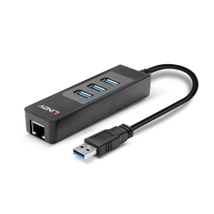 Hub USB Lindy LY-43176, 3 porturi 3.0 + Ethernet, negru - Img 8