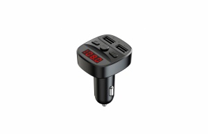 Modulator FM Serioux ABFM60, Bluetooth 5.0 , raza actiune de până la 5 m, voltaj intrare: 1x DC 12V/24V ,2 porturi USB: 1x USB DC5V 2.4A Max 1 x USB audio (pana la 32 GB), slot MicroSD (pana la 32 GB), format muzica: MP3/WMA/WAV, frecvența FM: 87.5MHz - - Img 3