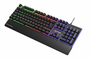Tastatura gaming cu fir iluminata Serioux Nexor, interfata USB, numar de taste: 104, material ABS, anti-ghosting: 19 taste, lungime cablu 1.5m PVC, dimensiuni (LxAxH): 435.74 × 178.54 × 33.62 mm, negru - Img 2