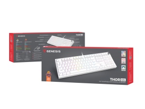 Tastatura gaming mecanica cu fir Genesis Thor 404, iluminare RGB, 107 taste, 11 butoane multimedia, alb - Img 9