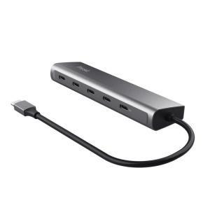 Hub Trust Halyx, 5 porturi USB-C 3.2 gen 1: 1 USB-C 100W PD port / 4 USB-C data ports, USB PD 3.0, gri - Img 8