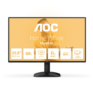 Monitor AOC 23.8" 24B31H, Diagonal (inch): 23.8, Diagonal (cm): 60, Aspect ratio: 16:9, Panel: IPS, Resolution: 1920x1080, Refresh Rate: 120Hz, Response time GtG: 4ms, Response time MPRT: 1ms, Brightness (max): 300 cd/m², Contrast (static) : 1500:1,