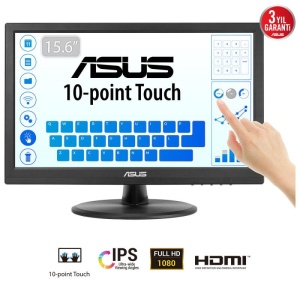 Monitor Consumer ASUS VT169HE, 15.6", 1920 x 1080 pixeli, Touchscreen, Black, 3 ani Garantie