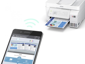 Multifunctional inkjet color Epson EcoTank CISS L5316, culoare: alb, dimensiune A4(Printare,Copiere, Scanare, Fax), printare borderless, viteza 33ppm alb-negru, 15ppm color, rezolutie 5760 x 1440 dpi, alimentare hartie 100 coli, ADF 30 coli, scanner CIS, - Img 2