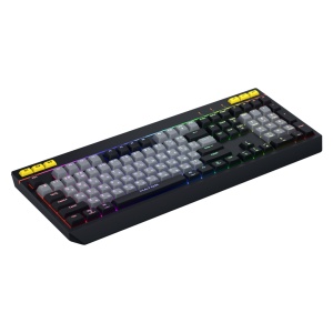 Tastatura mecanica cu fir Hator Icefall, conectivitate USB, polling rate 1000Hz, iluminare RGB pentru 8 zone diferite, tip switch membrana, material taste ABS cu gravare laser si acoperire UV, alb-negru - Img 3