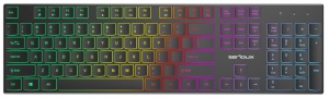 Tastatură office cu iluminare * Mod: USB cu fir * Număr tastă: 104 * Material: ABS * Culoare: Negru * Layout: SUA * Tip interfață: USB * Dimensiune: 438*126*26 mm * Compatibil cu Windows 2000/XP/Vista/Windows7/8/10/Mac - Img 6