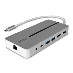 Lindy DST-Mx Duo Mini Docking Station USB Type-C, Dual display (4k), 100W Pass-through charging, rezolutie single display 4k@60, rezolutie dual display 4k@60 + 4k@30, 2x USB Type A, 1x USB-C (PD & Data), 2x HDMI, 1x RJ45, 2x Card reader (microSD & SD), - Img 4