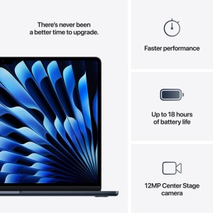 MacBook Air 15.3" Retina/Apple M4 (CPU 10- core, GPU 10- core, Neural Engine 16- core)/32GB/1TB - Midnight - INT KB (2025) - Img 4