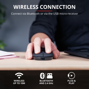 Mouse Trust Puck, Rechargeable Bluetooth, negru - Img 2
