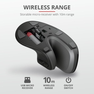Mouse Trust Verro Ergonomic, Wireless, negru - Img 5