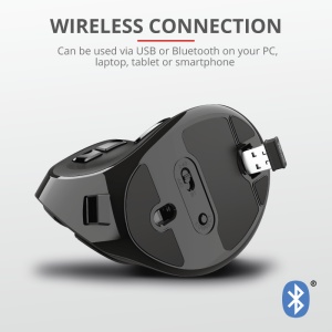 Mouse Trust Voxx, Rechargeable Ergonomic Wireless, negru - Img 9