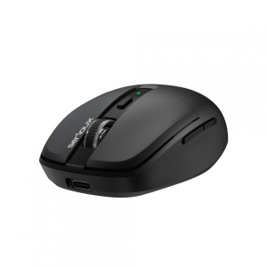Mouse wireless AirFlow 2.4G+BT cu mod dual, cu receptor dual USB-A +USB-C; LED frontal Mod: 2.4G + Bluetooth Număr cheie: 6 Material: ABS Culoare: Negru complet DPI: 800-1200-1600 Comutator: Clic silențios pentru butonul L-R Interfață: Receptor - Img 6